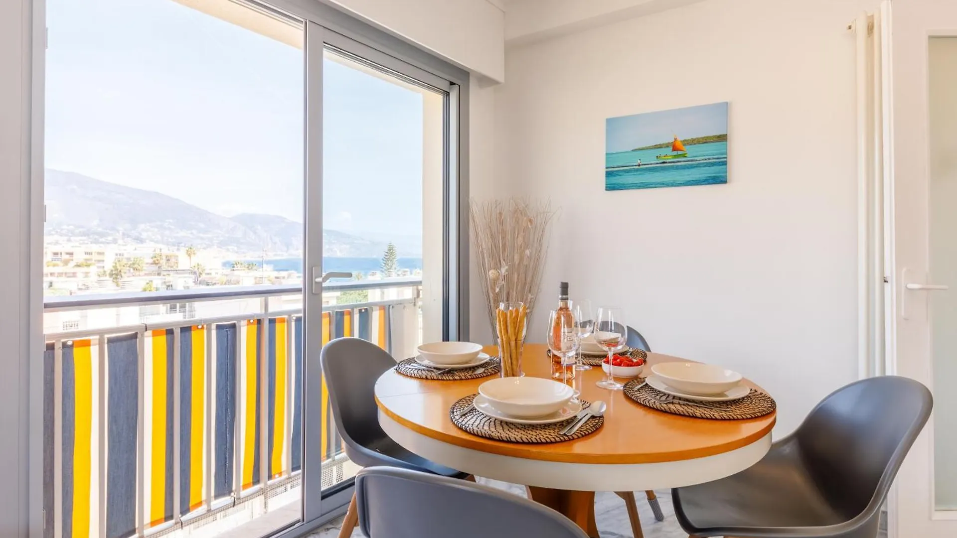 La Perle 2P Vue Mer Terrasse 2 Mins Plage Garage Clim Roquebrune-Cap-Martin Appartement